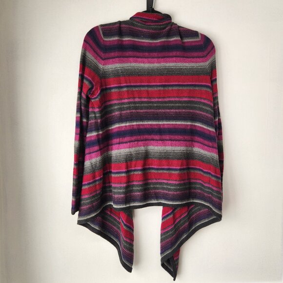 Vintage Lauren Ralph Lauren LRL Linen Blend Striped Open Front Cardigan S - Picture 3 of 7